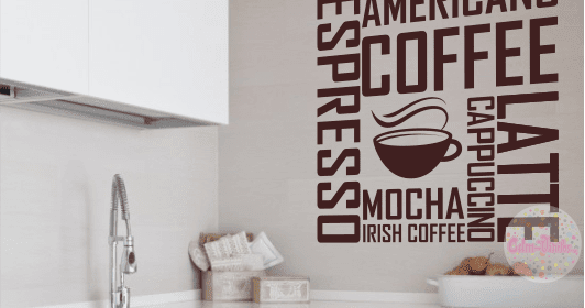 Vinilo Decorativo Cocina Cafe Tipografico W18 | CDM Vinilos Decorativos