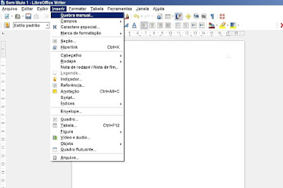 LibreOffice Writer Menu inserir