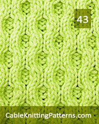 Cable Knitting 42. Mutilple of 8 stitches,  techniques used: 2/2 right purl cross, 2/2 left purl cross.