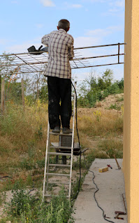 Welding on some more grating Welding on some more grating