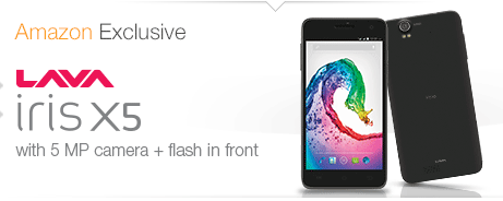 Lava Iris X5: 5-inch HD ,1.2 GHz Quad Core Android KitKat Selfie Phone