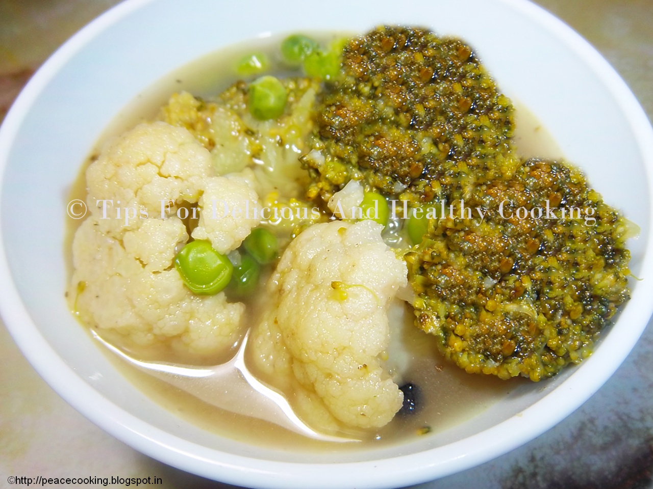 TIPS FOR DELICIOUS AND HEALTHY COOKING Broccoli N Cauliflower Soup