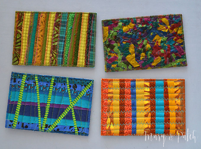 How to make textile cards with tiny scraps of fabric | Mary & Patch