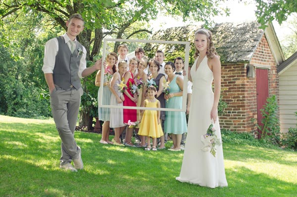 Blessing in a frame wedding photo