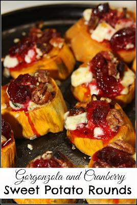Gorgonzola and Cranberry Sweet Potato Rounds #StellaCheeses