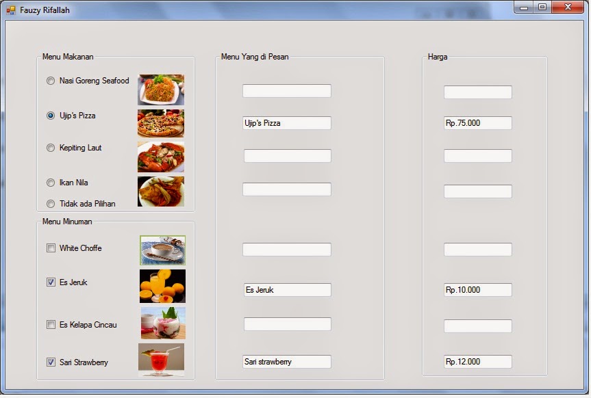 Fauzy Rifallah: PROGRAM MENU MAKANAN MENGGUNAKAN VISUAL BASIC 2010