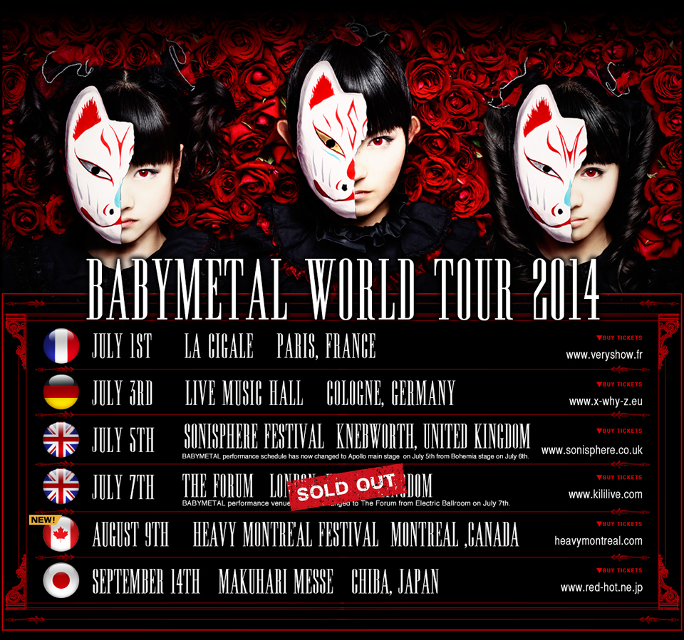 babymetal tour canada