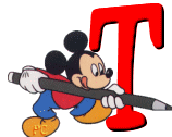 Alfabeto de Mickey Mouse en diferentes posturas y vestuarios T.