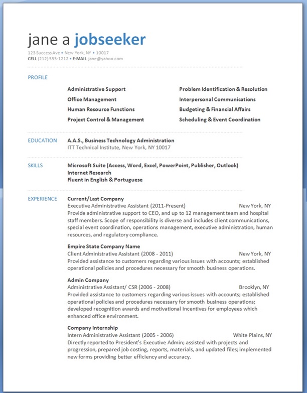 free resume template 2018