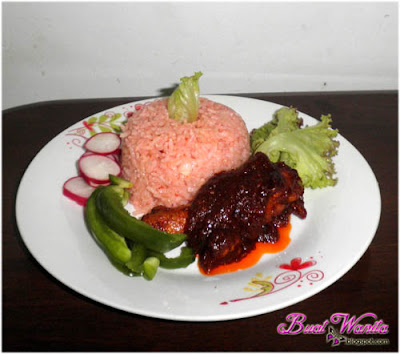 Nasi tomato dengan ayam hitam madu