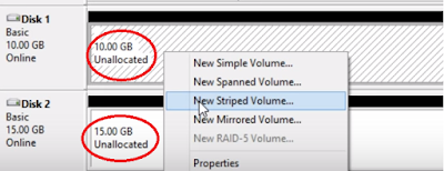 Create Striped Volumes 