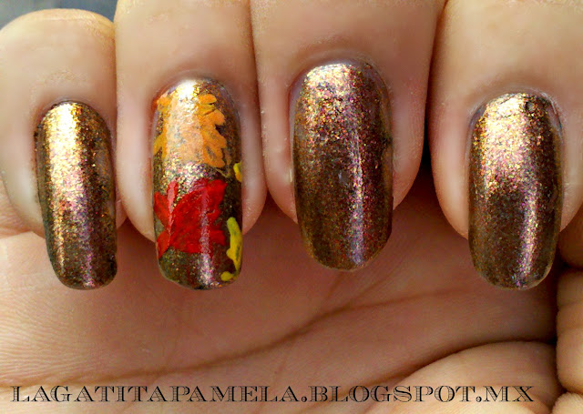 fall leaves nail art