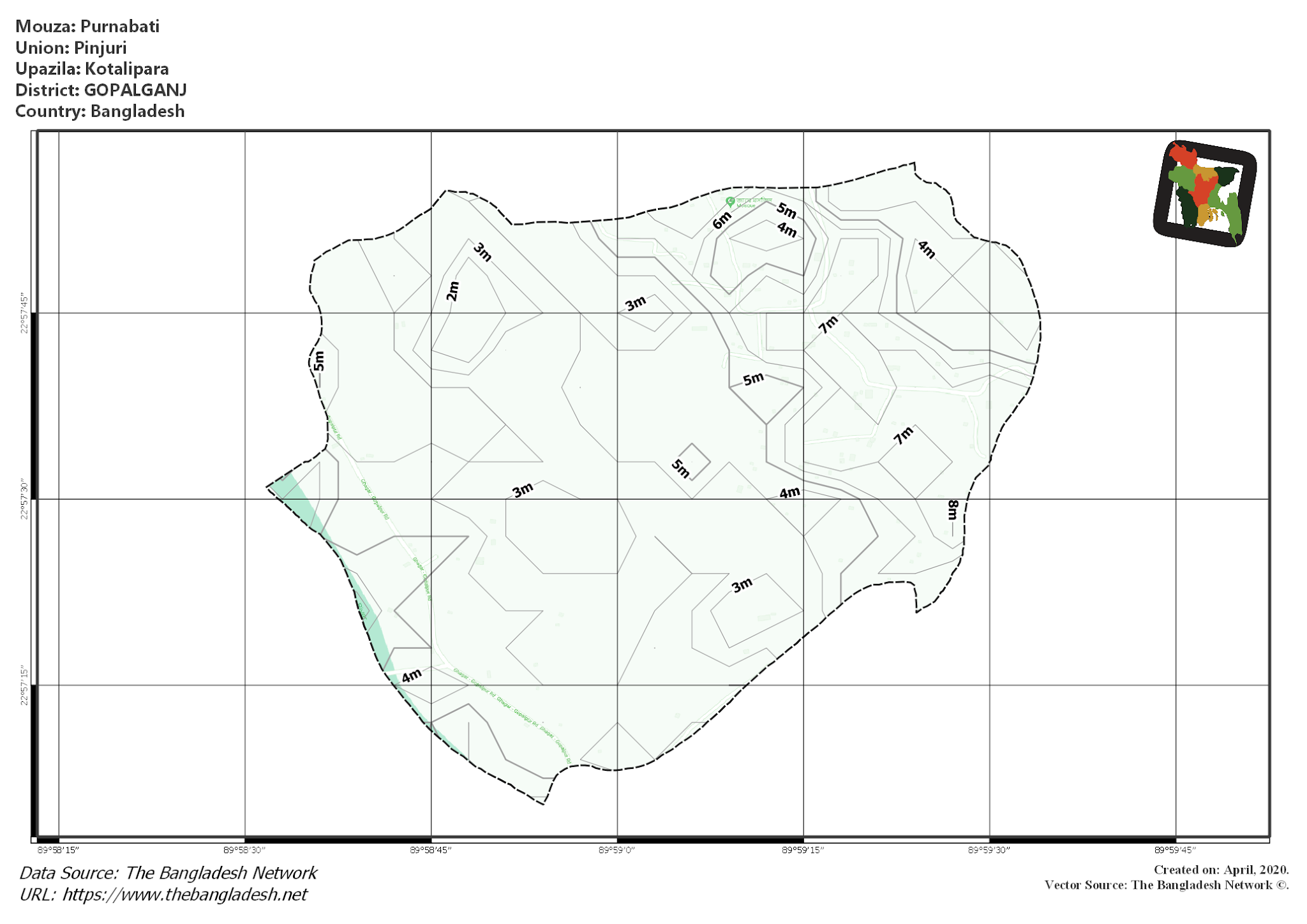 Map of Purnabati Mouza of Kotalipara Upazila, GOPALGANJ Map of Purnabati Mouza of Kotalipara Upazila, GOPALGANJ, Bangladesh.