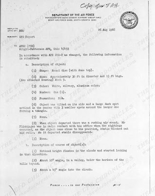 UFO Landing in Minot Missle Field Near Donnybrook, North Dakota (Report pg 1) (Edt) 8-19-1966