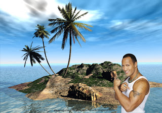 Desktop Wallpapers of Dwayne Johnson The Rock Shows Biceps Tattoo 3D Island Desktop wallpaper