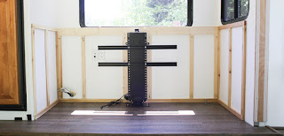 Mountain Modern Life Installing a TV Lift and Electric Fireplace In Our RV Mountain Modern Life gives Touchstone Whisper Lift II TV lift installation tips.