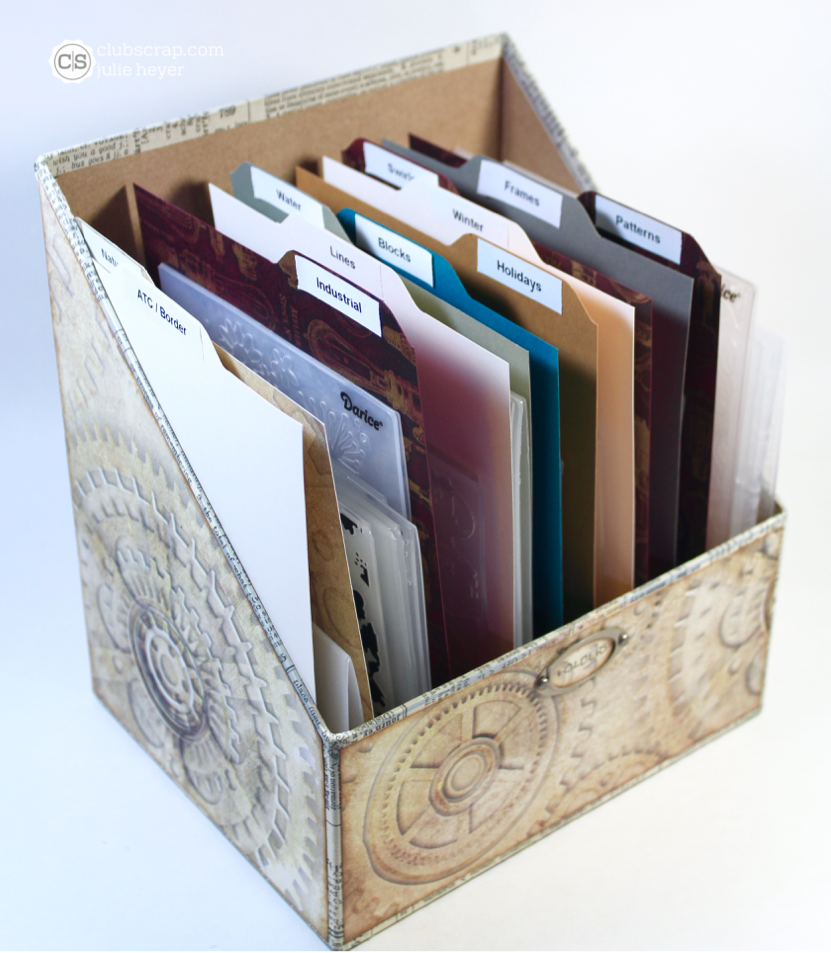 Cape Cod Scrapper Steamworks Embossing Folder File Box UpCycled Box