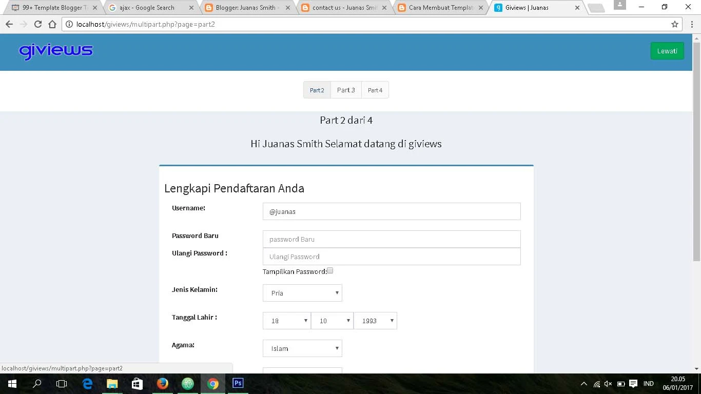 Cara membuat form biodata dengan bootstrap php - lasopawines