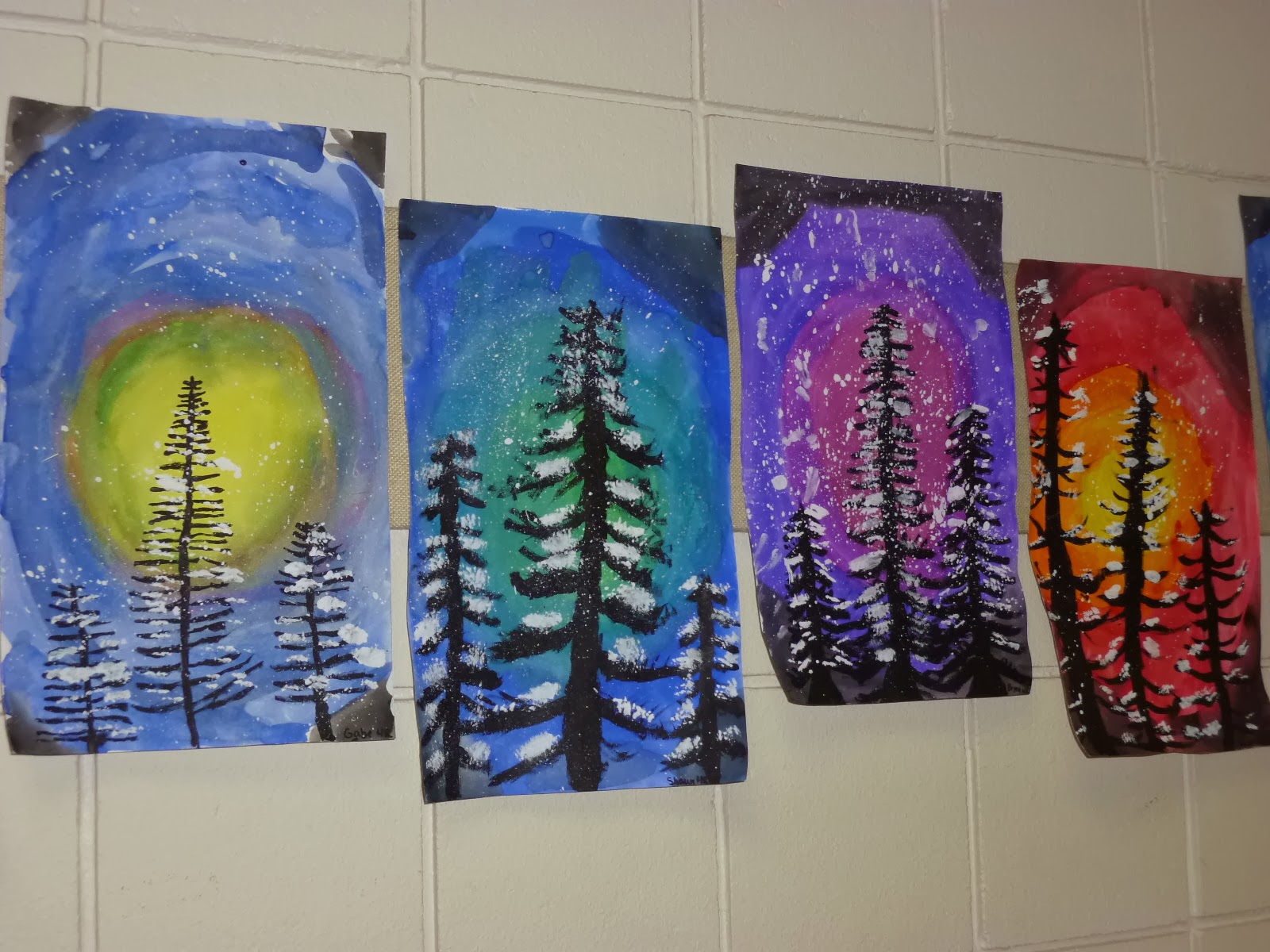 Mrs. Werner's Art Room: 4th grade Winter Paintings