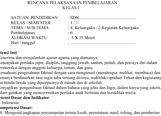 RPP Kurikulum 2013 SD kelas 1 Revisi Tema 4 Subtema 2 Pembelajaran 6 Terbaru Tahun Pelajaran 2016 2017 RPP Kurikulum 2013 SD kelas 1 Revisi Tema 4 Subtema 2 Pembelajaran 6 Terbaru Tahun Pelajaran 2016 2017