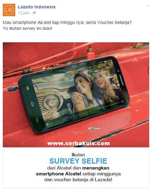 Kuis Survey Selfie Berhadiah Smartphone Alcatel / Minggu