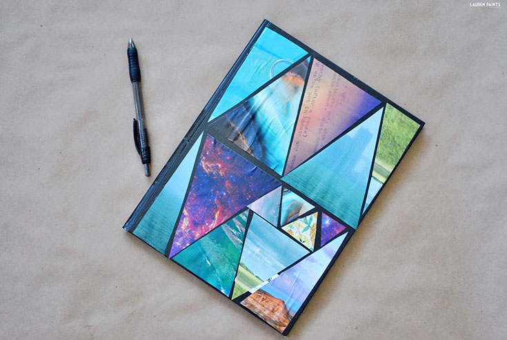 DIY Abstract Geometric Triangle Composition Notebook