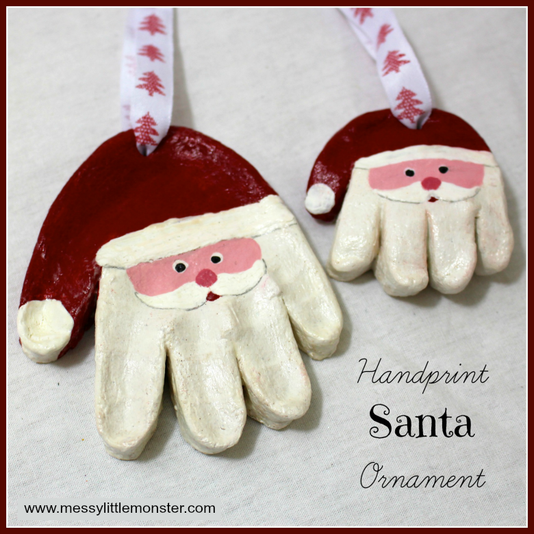 Santa Salt Dough Handprint Ornaments & Easy Salt Dough Recipe ...