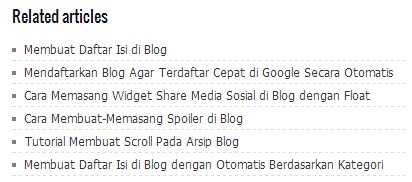 Related Post di Bawah Postingan Blog Related Post di Bawah Postingan Blog