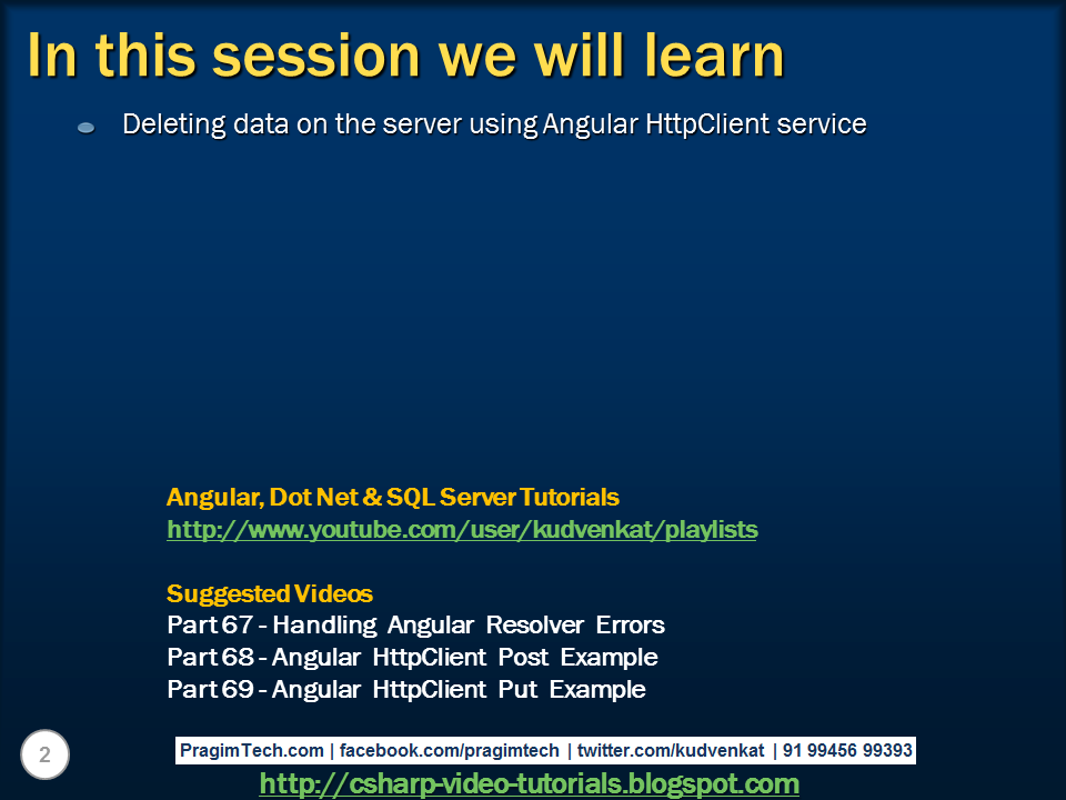 Sql Server And C Video Tutorial Angular Httpclient Delete 