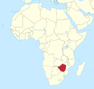 Map of Zimbabwe's location within Africa