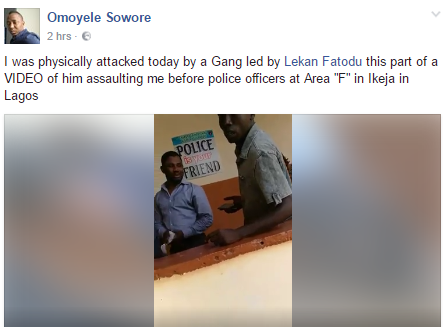 2 Sahara Reporters publisher confirms his arrest, shares video of his accuser allegedly attacking him at the police station in Ikeja