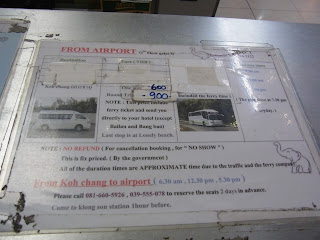 Suvarnabhumi Airport to Koh Chang bus schedule