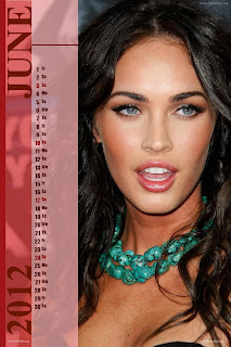 Megan Fox Desktop Calendar 2012