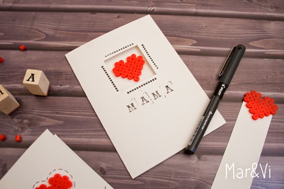 tarjeta con hama beads