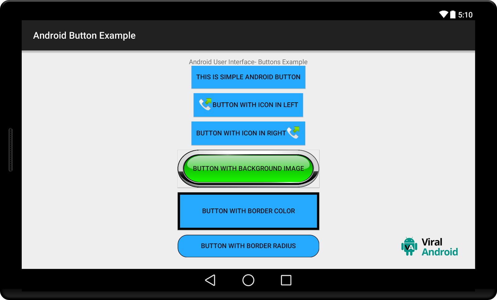 Buttons - Android Button Examples | Viral Android – Tutorials, Examples,  UX/UI Design