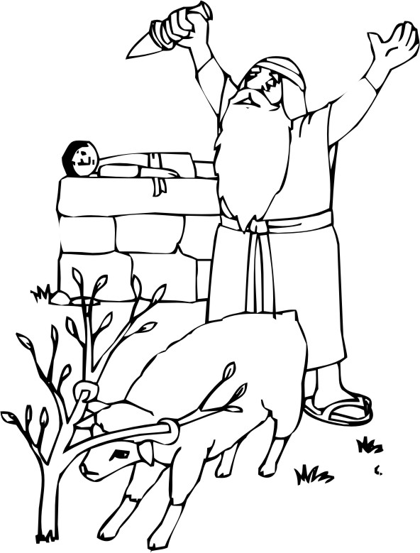 Coloring Pages - Abraham and Isaac 2 title=