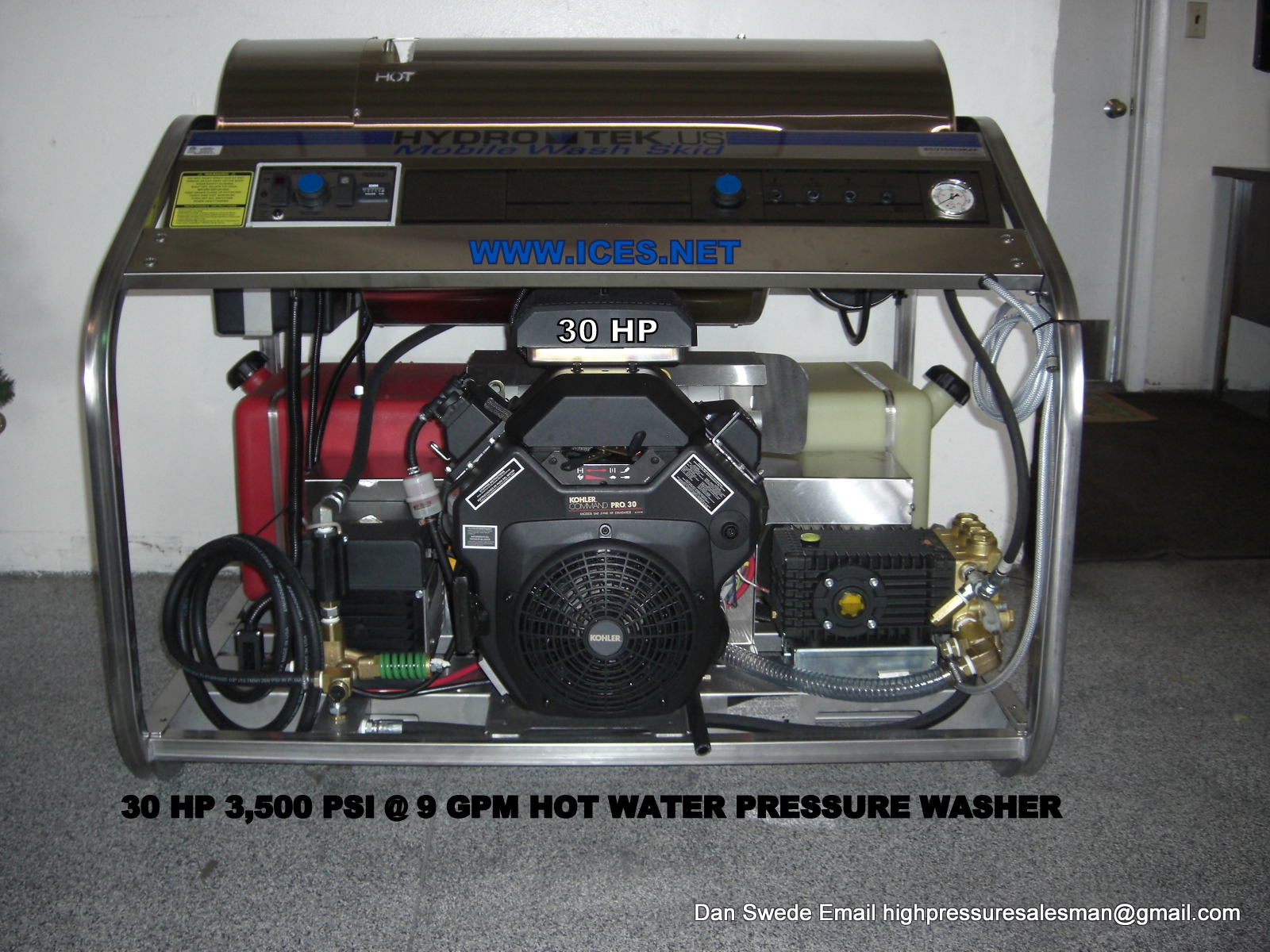Pressure Cleaning Equipment Hydro Tek 30 HP Kohler 3500 PSI 9 GPM
