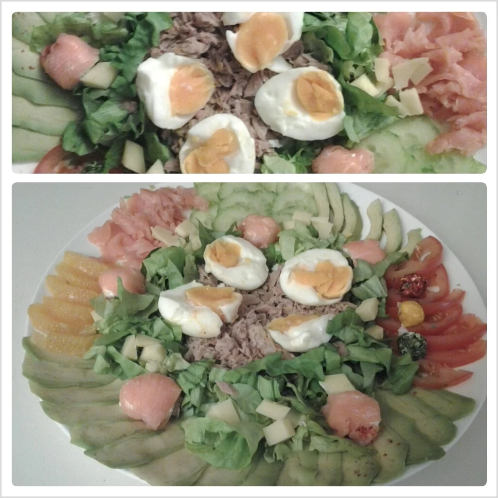 Délices and co: SALADE VARIEE AVOCAT SAUMON ORANGE