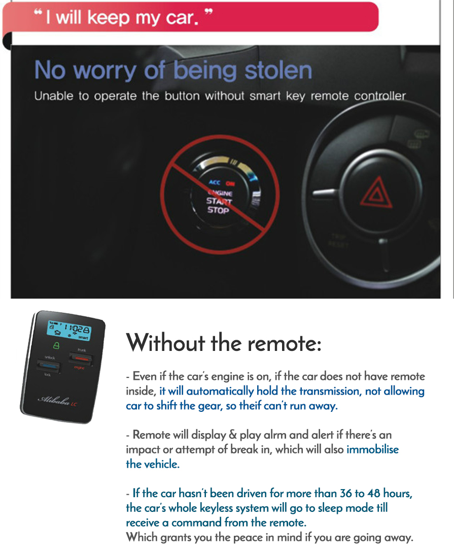 HYUNDAI IX35 Push Button Engine Ignition Start & Keyless Entry