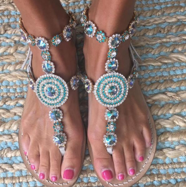 Dena Pavone Collection's Handmade Swarovski Sandals / The Beading Gem