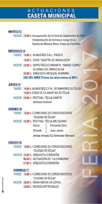 FERIA DE ÉCIJA 2017 - Programa de la caseta Municipal FERIA DE ÉCIJA 2017 - Programa de la caseta Municipal