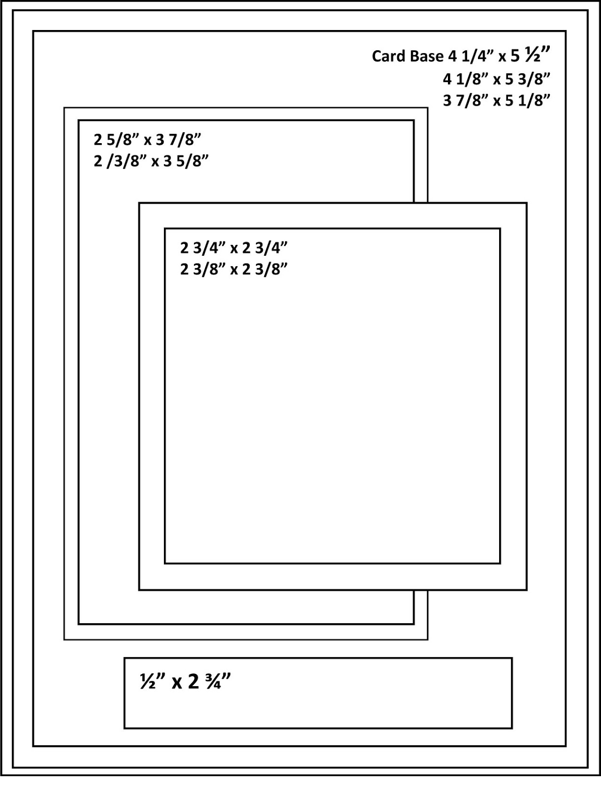 Printable Card Sketches With Measurements - Printable World Holiday