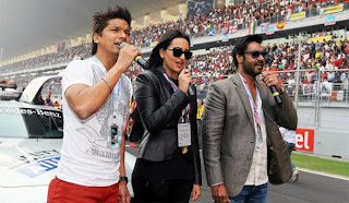 Ajay Devgan and Sonakshi at F1 Indian Grand Prix in Buddh International Circuit