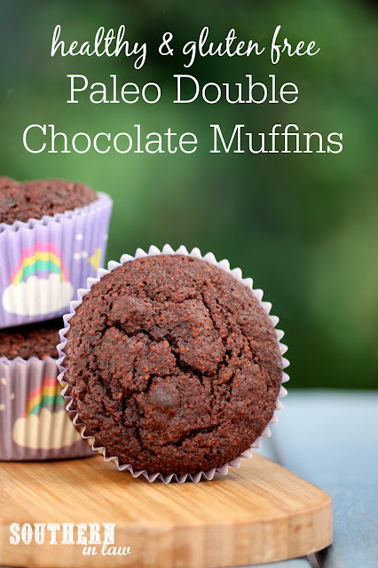 Healthy Paleo Double Chocolate Muffins Recipe - gluten free,  grain free, paleo, nut free, soy free, sugar free, low fat, clean eating recipe