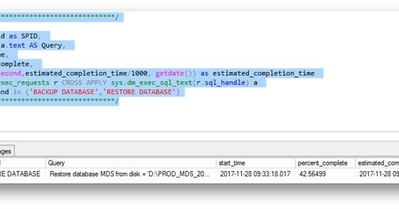 Knowledge Sharing: How to determine the progress of a SQL Server backup ...
