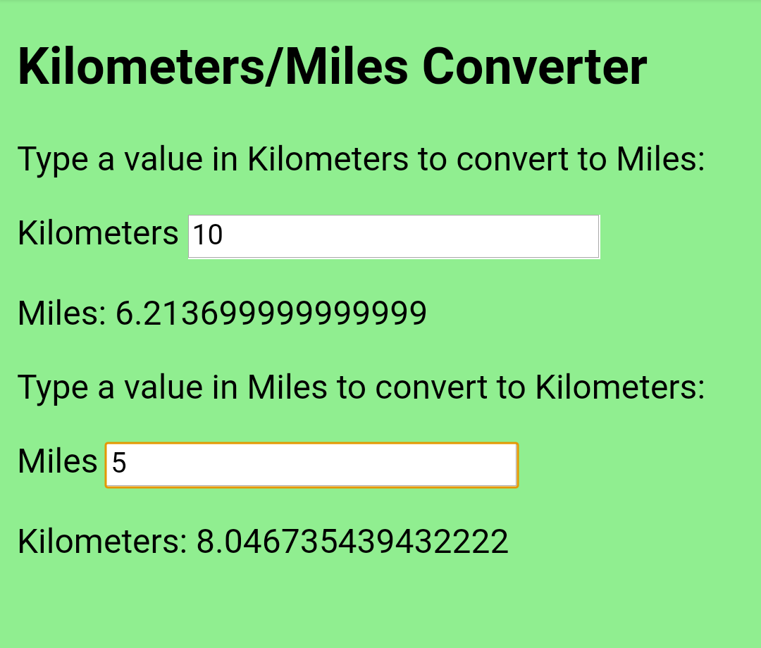 Kilometers/Miles Converter