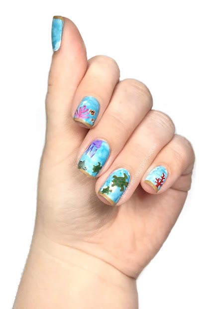 ocean nail art sea turtles
