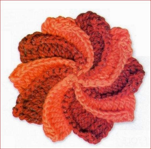 Flor de dos colores tejida al crochet