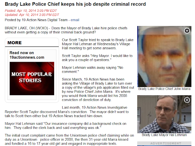 MESS=Marra Emits Steering Story ? Brady Lake Village in Portage County