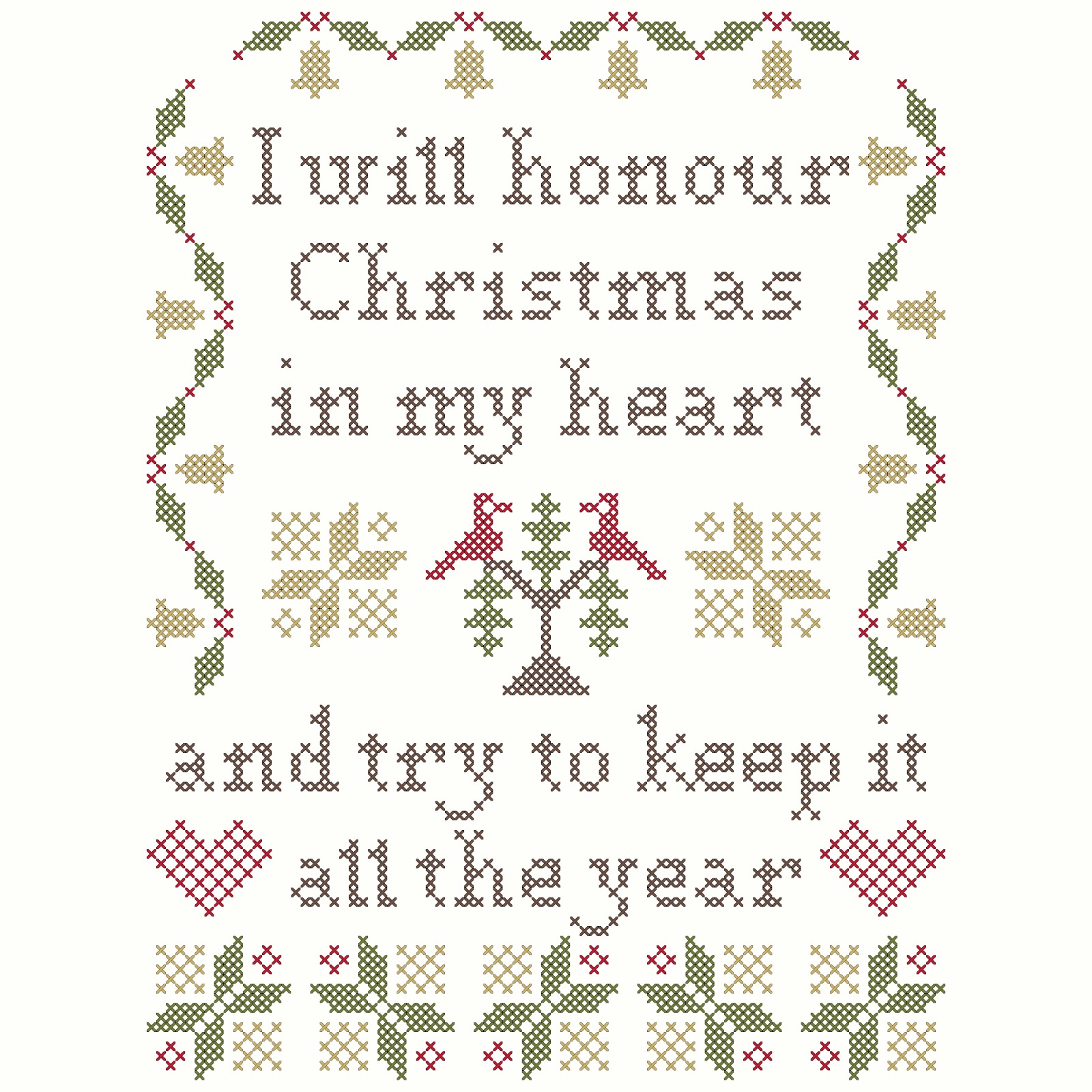Be Kind Always Heartstring Samplery Cross Stitch Pattern